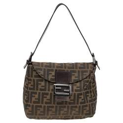 Fendi Tobacco Zucca Canvas And Leather Mama Baguette Bag