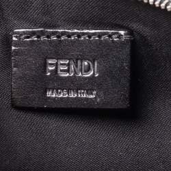 Pre Owned Fendi Black Leather Studded Wristlet Slim Clutch