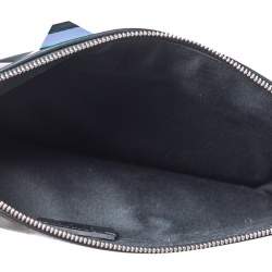 Pre Owned Fendi Black Leather Studded Wristlet Slim Clutch