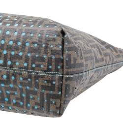 Pre Owned حقيبة يد توتس فندي سبالماتي رول شوبر كانفاس مقوي زوكا مخرم توباكو/ازرق زوكا