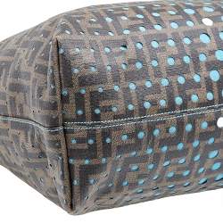 Pre Owned حقيبة يد توتس فندي سبالماتي رول شوبر كانفاس مقوي زوكا مخرم توباكو/ازرق زوكا