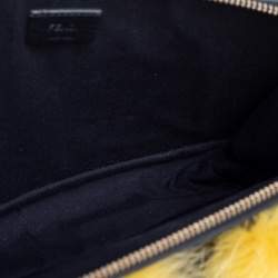 Pre Owned Fendi Black/Yellow Leather Monster Clutch