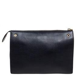 Pre Owned Fendi Black/Yellow Leather Monster Clutch