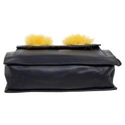 Pre Owned Fendi Black/Yellow Leather Monster Clutch
