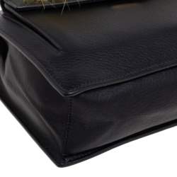 Pre Owned Fendi Black/Yellow Leather Monster Clutch