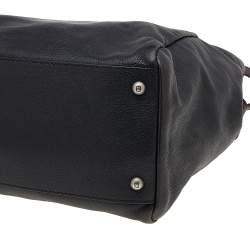 Fendi Black/Dark Brown Leather Large Peekaboo Top Handle Bag