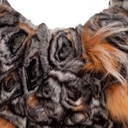 Pre Owned Fendi Brown Chinchilla Fur and Lizard Oyster Hobo