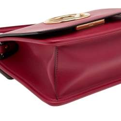 Pre Owned Fendi Red Leather Small Kan I F Shoulder Bag