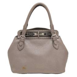 Pre Owned Fendi Grey Selleria Villa Borghese Tote