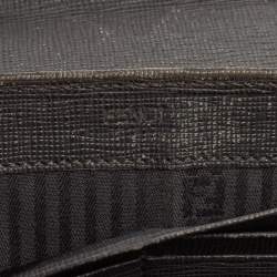 Fendi Grey/Beige Leather 2 Jours Flap Wallet
