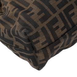 Pre Owned Fendi Tobacco Zucca Canvas And Leather Chef Hobo