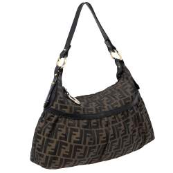 Pre Owned Fendi Tobacco Zucca Canvas And Leather Chef Hobo