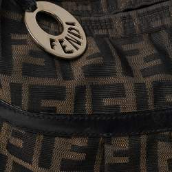 Pre Owned Fendi Tobacco Zucca Canvas And Leather Chef Hobo