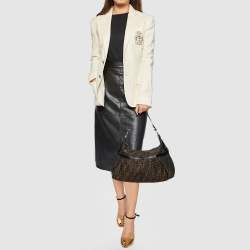 Pre Owned Fendi Tobacco Zucca Canvas And Leather Chef Hobo