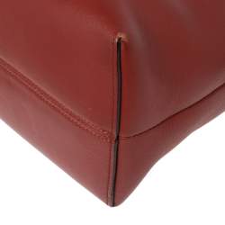 Pre Owned Fendi Burnt Red Leather Small By The Way Shoulder Bag