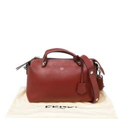 Pre Owned Fendi Burnt Red Leather Small By The Way Shoulder Bag