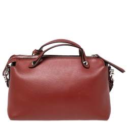 Pre Owned Fendi Burnt Red Leather Small By The Way Shoulder Bag