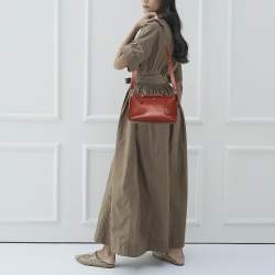 Pre Owned Fendi Burnt Red Leather Small By The Way Shoulder Bag