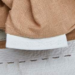 Pre Owned Fendi White Leather Villa Selleria Borghese Tote 