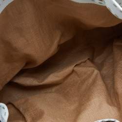 Pre Owned Fendi White Leather Villa Selleria Borghese Tote 