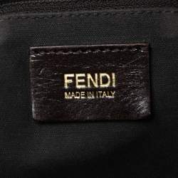 Pre Owned Fendi Tobacco Zucca Canvas and Patent Leather Mia Flap Shoulder Bag