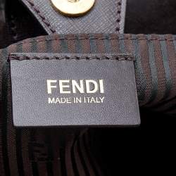 Pre Owned حقيبة يد فندي 2جور إيليت جلد بنية داكنة متوسطة