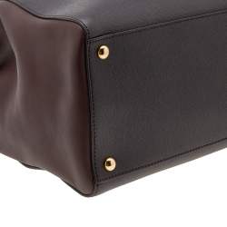 Pre Owned حقيبة يد فندي 2جور إيليت جلد بنية داكنة متوسطة