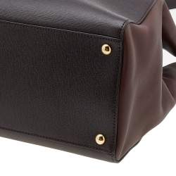 Pre Owned حقيبة يد فندي 2جور إيليت جلد بنية داكنة متوسطة