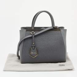 Pre Owned Fendi Grey Leather Mini 2Jours Tote