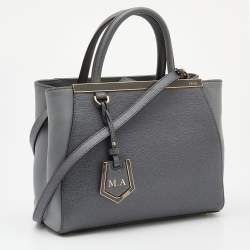Pre Owned Fendi Grey Leather Mini 2Jours Tote
