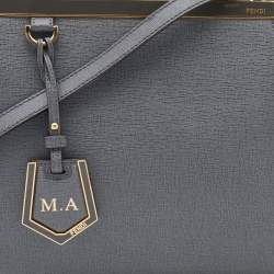 Pre Owned Fendi Grey Leather Mini 2Jours Tote