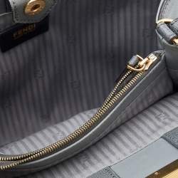 Pre Owned Fendi Grey Leather Mini 2Jours Tote