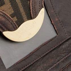 Pre Owned Fendi Tobacco Zucca Canvas and Leather Spy Continental Wallet