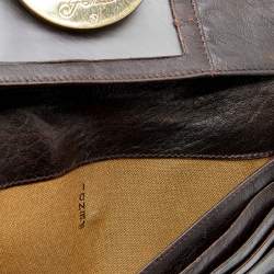 Pre Owned Fendi Tobacco Zucca Canvas and Leather Spy Continental Wallet