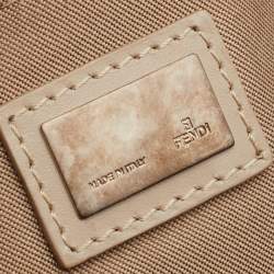Pre Owned Fendi Beige Zucchino Canvas Baguette Bag