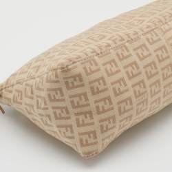 Pre Owned Fendi Beige Zucchino Canvas Baguette Bag