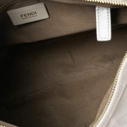 Pre Owned Fendi White FF Zucca Coated Canvas Chef Hobo
