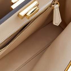 مملوكة مسبقًا حقيبة فندي بيكابو جلد أزرق كحلي يد علوية كبيرة