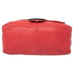 Pre Owned Fendi Pink Iridescent Leather Large Mamma Forever Flap Shoulder Bag