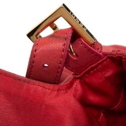 Pre Owned Fendi Pink Iridescent Leather Large Mamma Forever Flap Shoulder Bag
