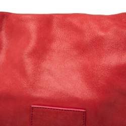 Pre Owned Fendi Pink Iridescent Leather Large Mamma Forever Flap Shoulder Bag