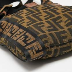 Fendi Tobacco Zucca Canvas and Leather Flat Messenger Bag