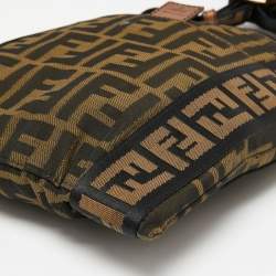 Fendi Tobacco Zucca Canvas and Leather Flat Messenger Bag