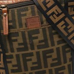 Fendi Tobacco Zucca Canvas and Leather Flat Messenger Bag