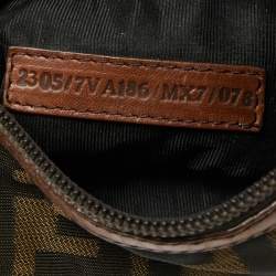 Fendi Tobacco Zucca Canvas and Leather Flat Messenger Bag