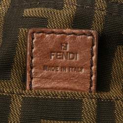 Fendi Tobacco Zucca Canvas and Leather Flat Messenger Bag