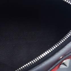 Pre Owned Fendi Red/Grey Leather Mini By The Way Crossbody Bag