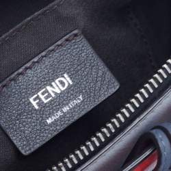Pre Owned Fendi Red/Grey Leather Mini By The Way Crossbody Bag