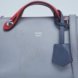 Pre Owned Fendi Red/Grey Leather Mini By The Way Crossbody Bag