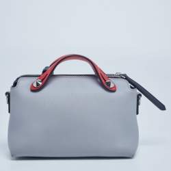 Pre Owned Fendi Red/Grey Leather Mini By The Way Crossbody Bag